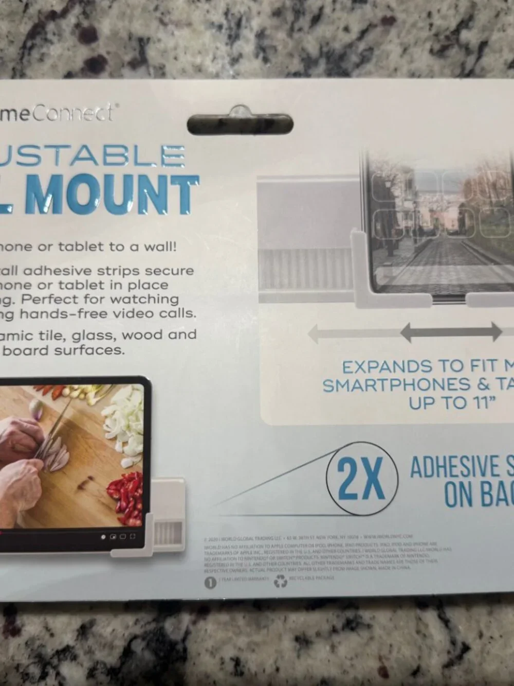 Prime Connect Adjustable Wall Mount Holder for Smartphones & Tablets – New